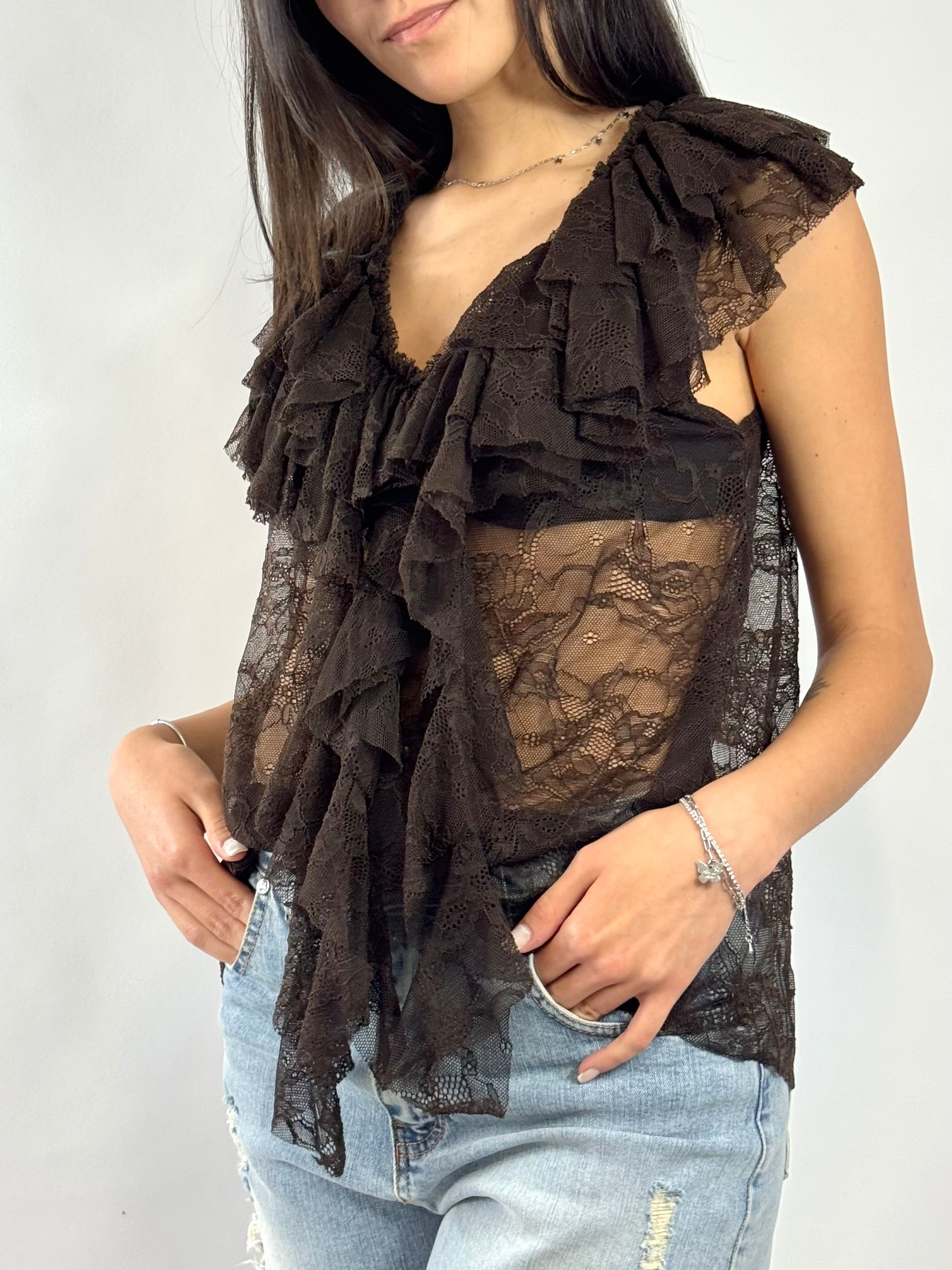 CECILE TOP PIZZO MORO