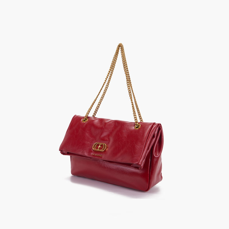 La Carrie Borsa maxi pochette in ecopelle rossa