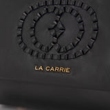 La Carrie borsa a mano in pelle nappata nero con logo