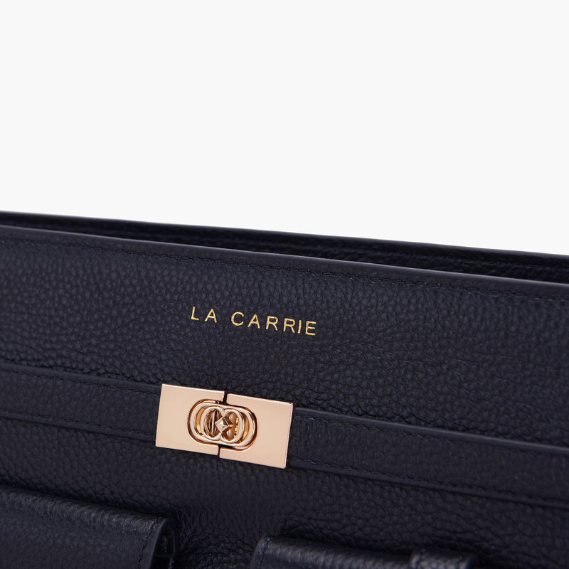 LA CARRIE BORSA SHOPPER IN PELLE MARTELLATA NERA