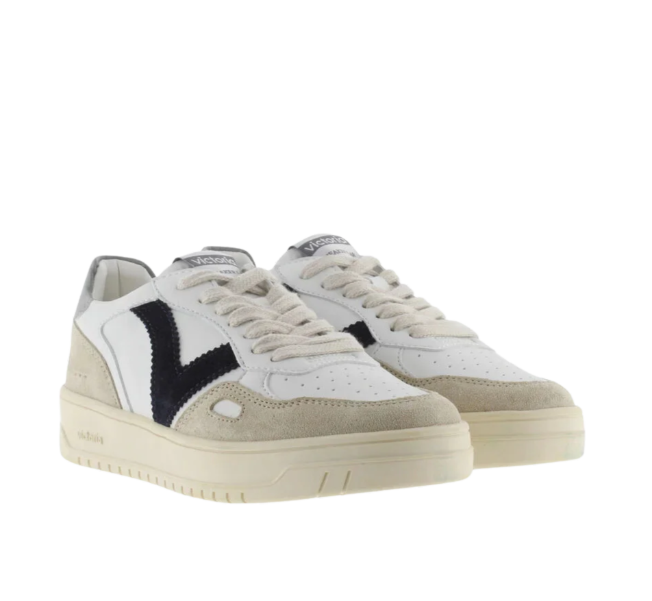 VICTORIA Sneaker uomo modello tennis materiali suede pelle bianco