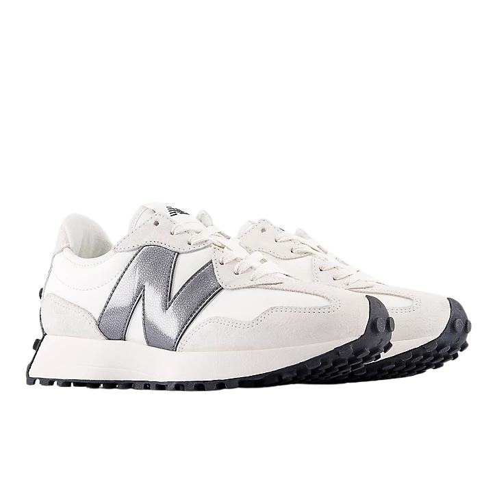 New Balance sneaker donna 327 Bianco e Argento metallizzato