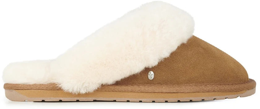 WMU AUSTRALIA Pantofole donna chestnut con fodera e plantare in lana di pecora