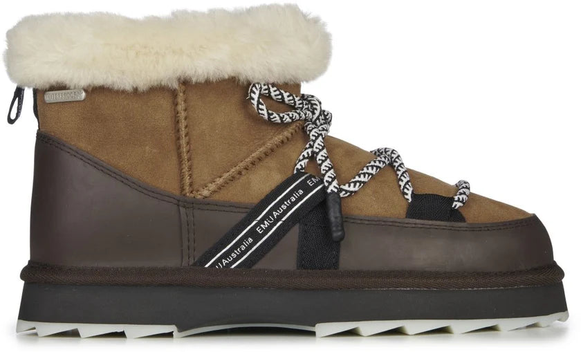EMU AUSTRALIA Stivaletto donna chestnut con lacci montone australiano