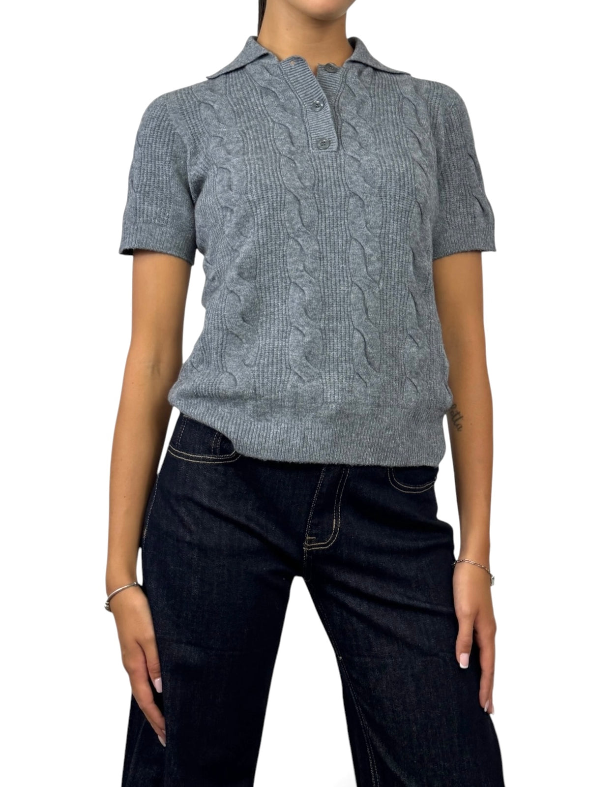 SUSY MIX POLO MEZZA MANICA GRIGIO