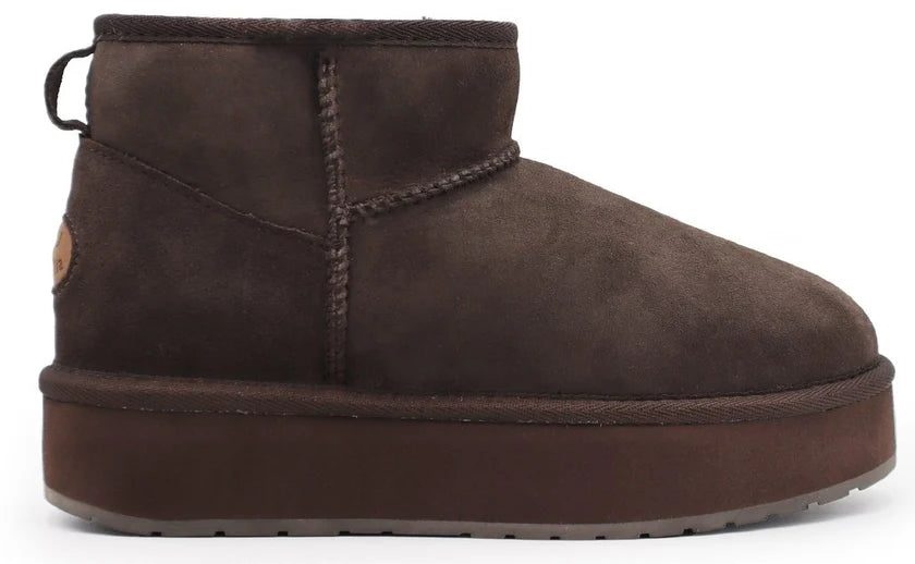 EMU AUSTRALIA Stivaletto platform donna chocolate in montone australiano