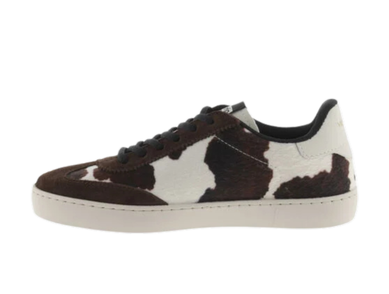 VICTORIA Sneaker donna in eco mucca e suede marrone