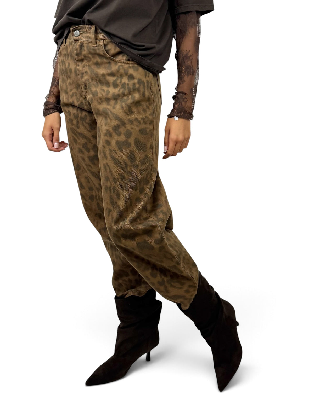 SUSY MIX PANTALONE MACULATO CAMMELLO