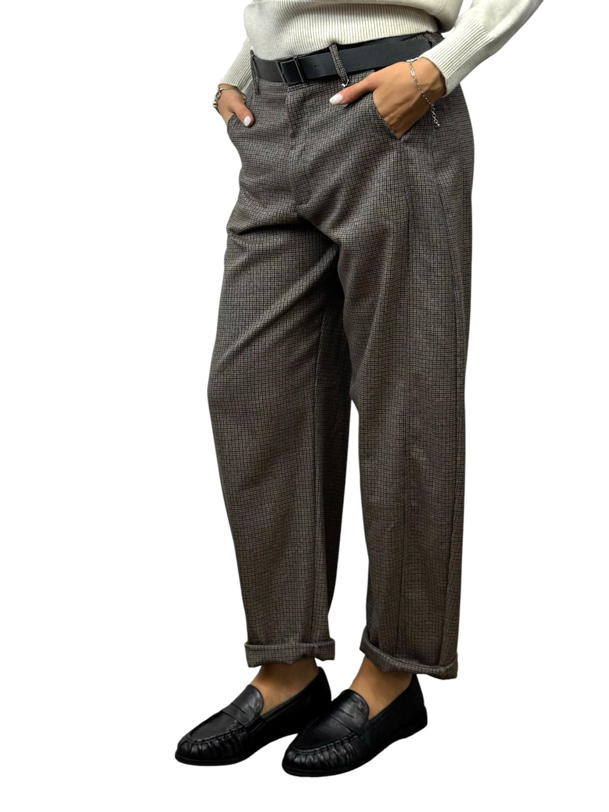 SUSY MIX PANTALONE TWEED MORO