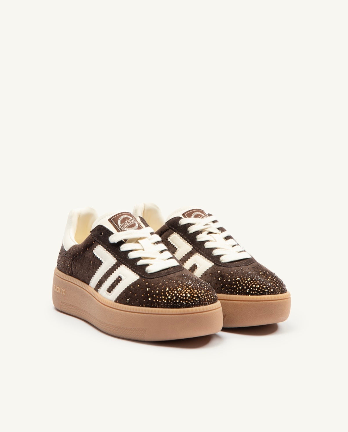 BACK70 SNEAKERS XXL STAR VELVET COFFEE BUTTER