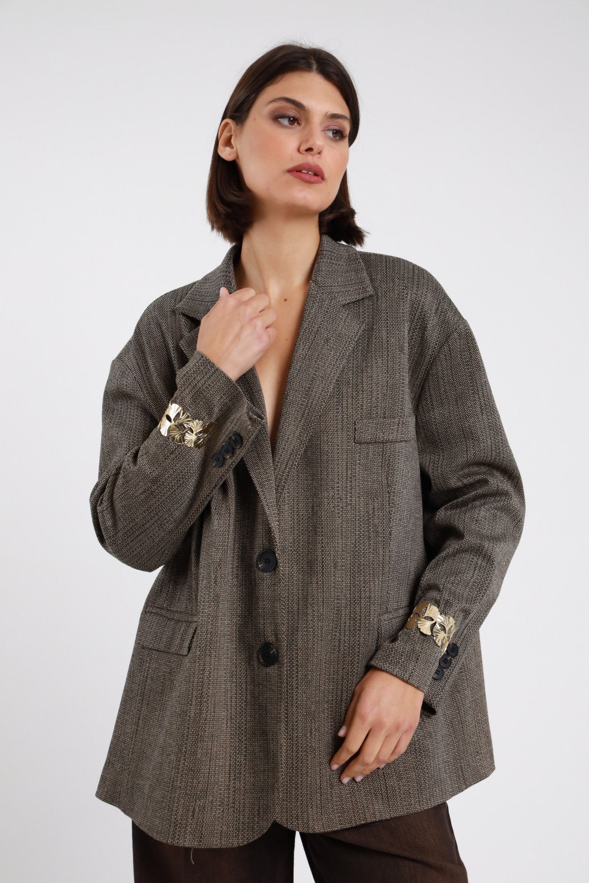SUSY MIX BLAZER BEIGE CON ACCESSORIO