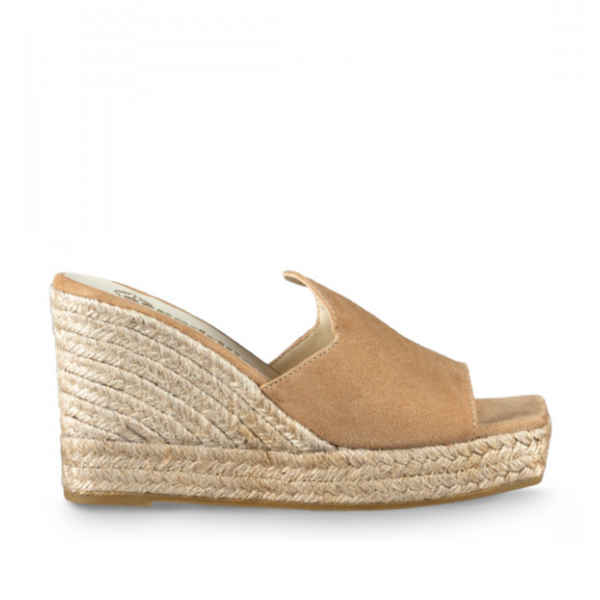 Espadrilles Ciabatta donna fascia in suede cammello