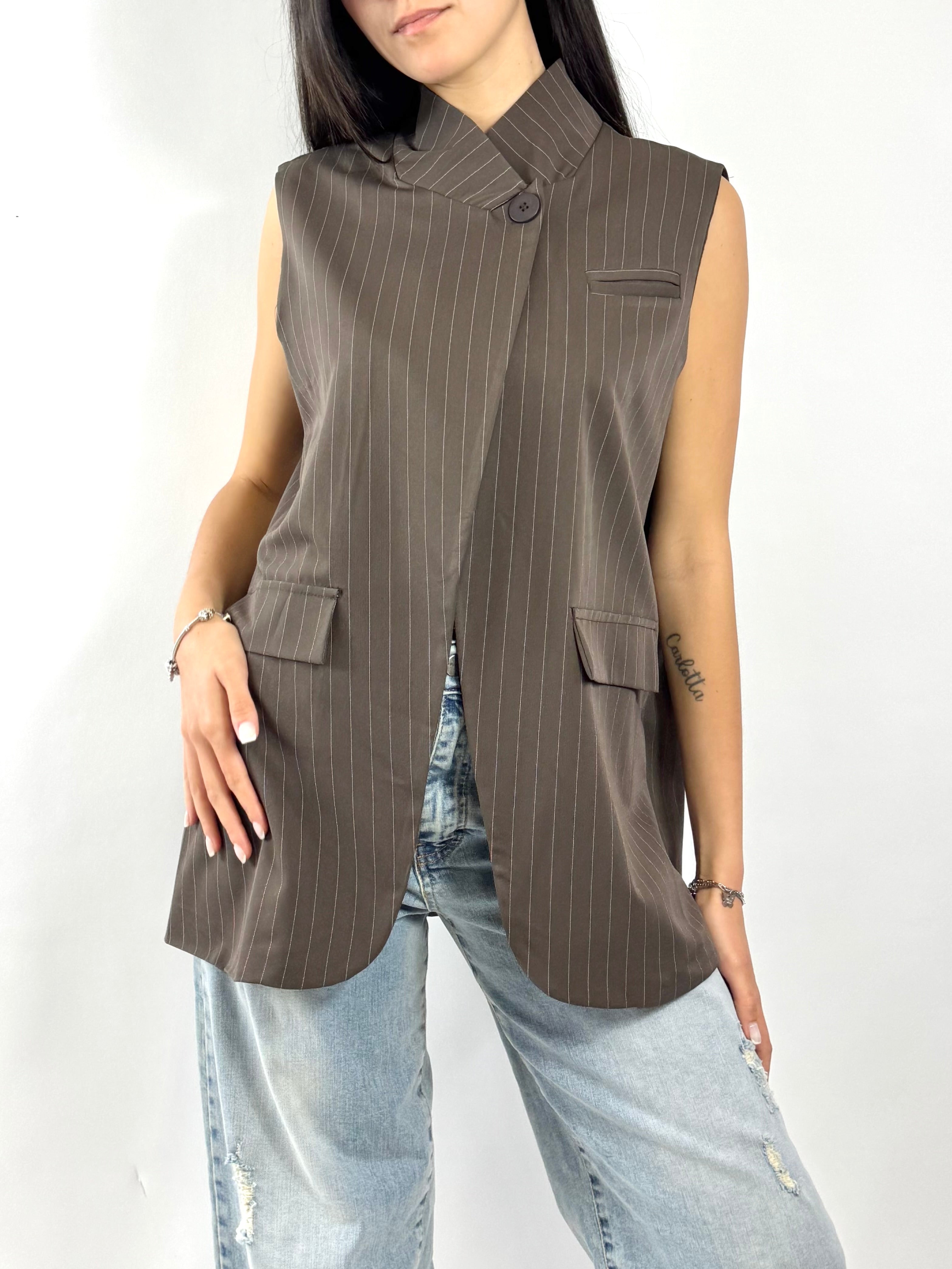 CECILE GILET GESSATO MORO