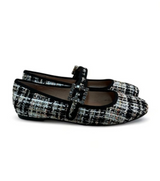 BIBI LOU Ballerina donna in tweed nero e bianco