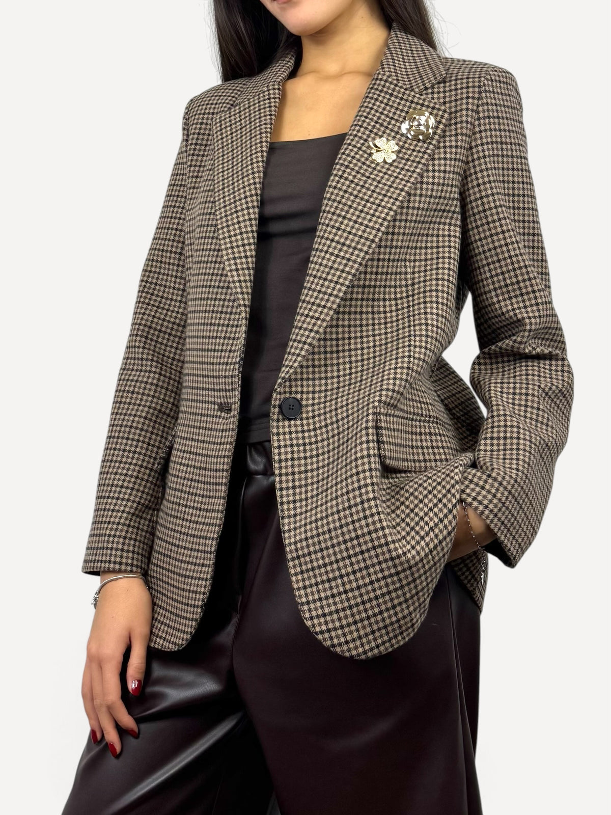 CECILE BLAZER PIED DE POULE CON SPILLE