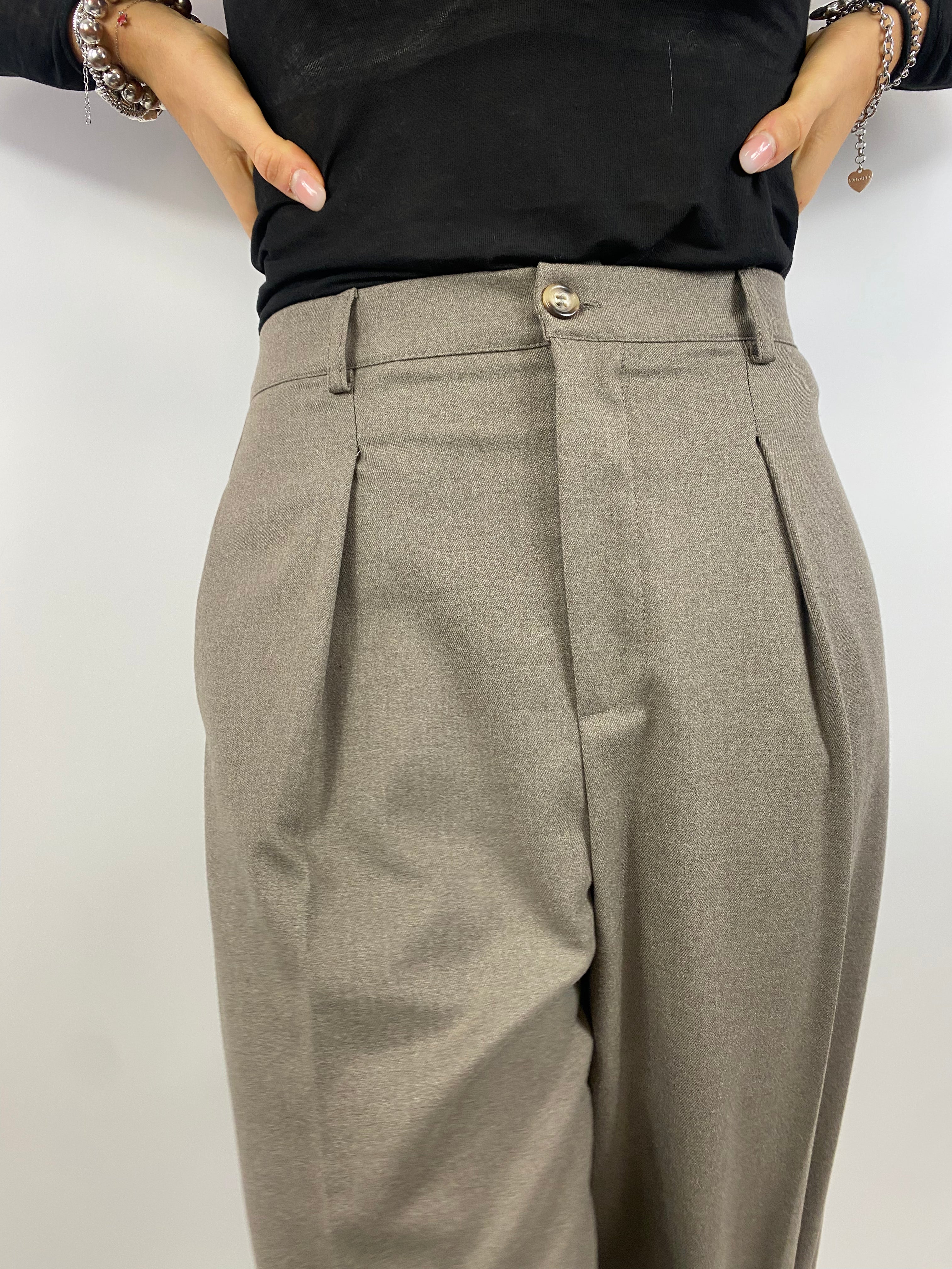 SUSY MIX PANTALONE CON PINCE FANGO