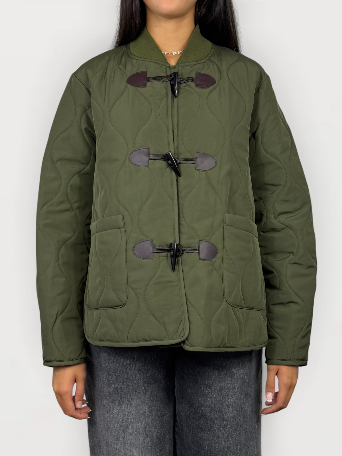 SUSY MIX BOMBER TRAPUNTATO ALAMARI MILITARE