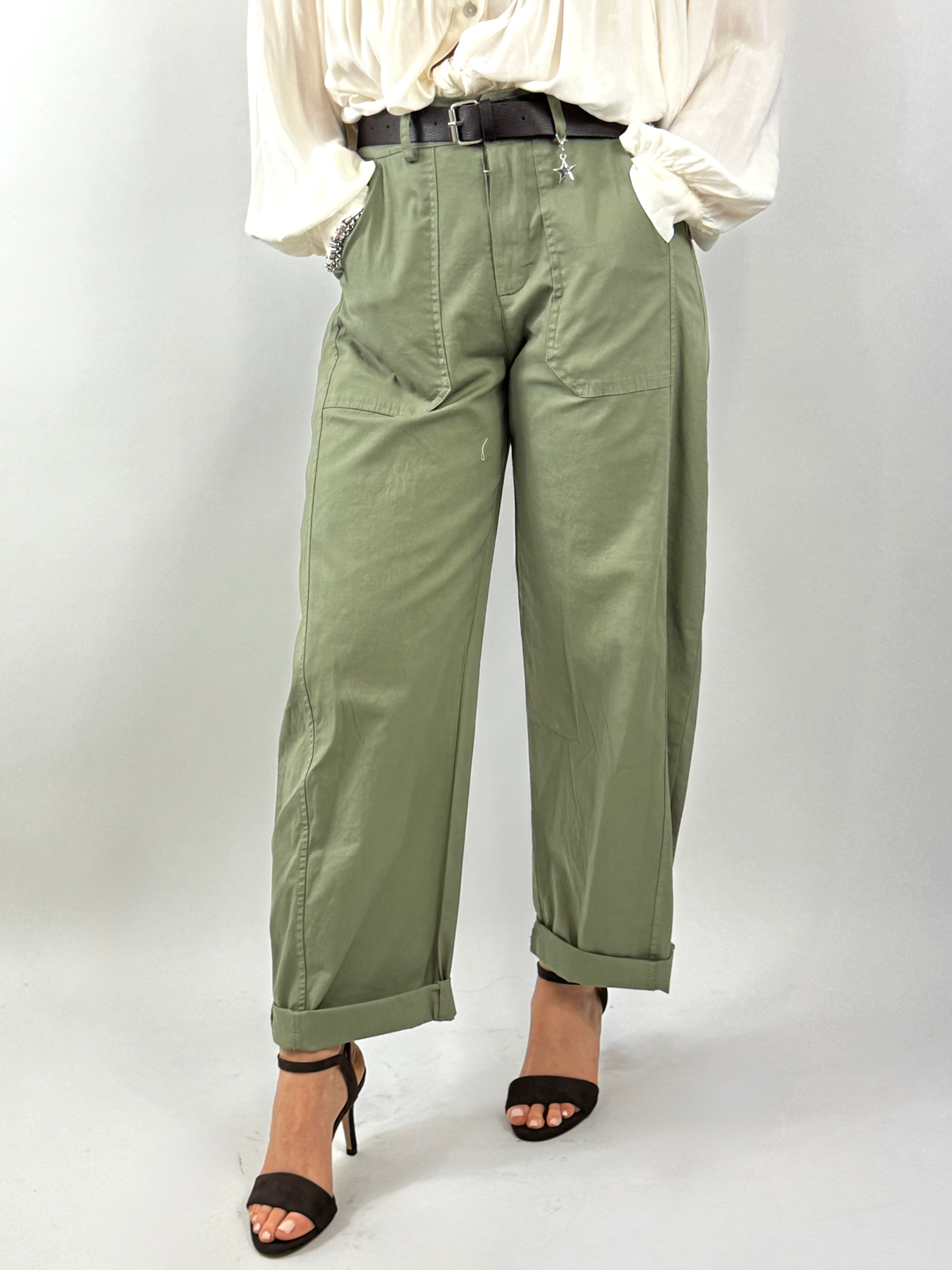 SUSYMIX PANTALONE VERDE MILITARE