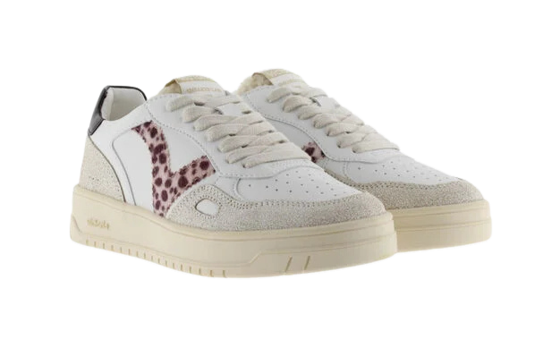 VICTORIA Sneaker donna in pelle con inserti animalier