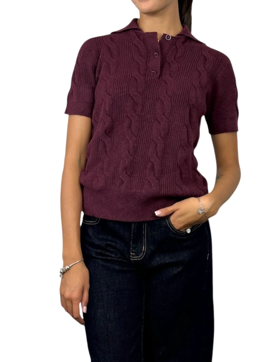 SUSY MIX POLO MEZZA MANICA BORDEAUX