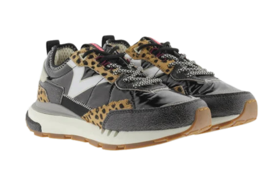 VICTORIA Sneakers donna con inserti in cavallino e tessuto nero