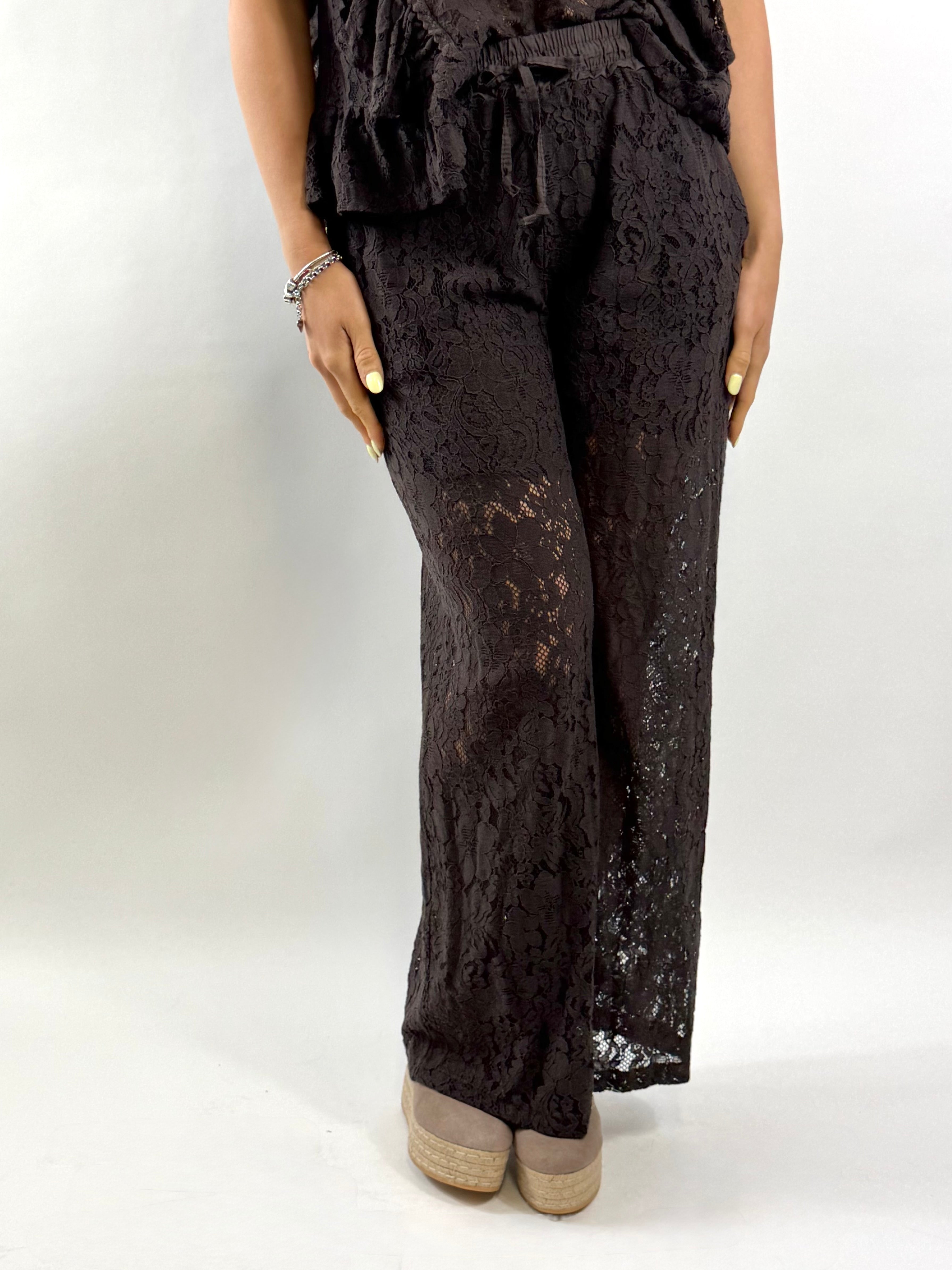 SUSY MIX PANTALONE PIZZO MORO