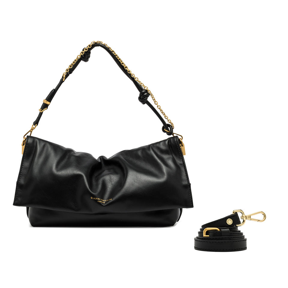 Borsa da donna in pelle con tracolla con catena oro completa una tracolla regolabile