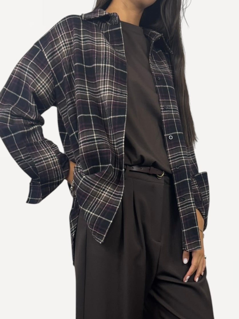 SUSY MIX CAMICIA IN CHECK VINO