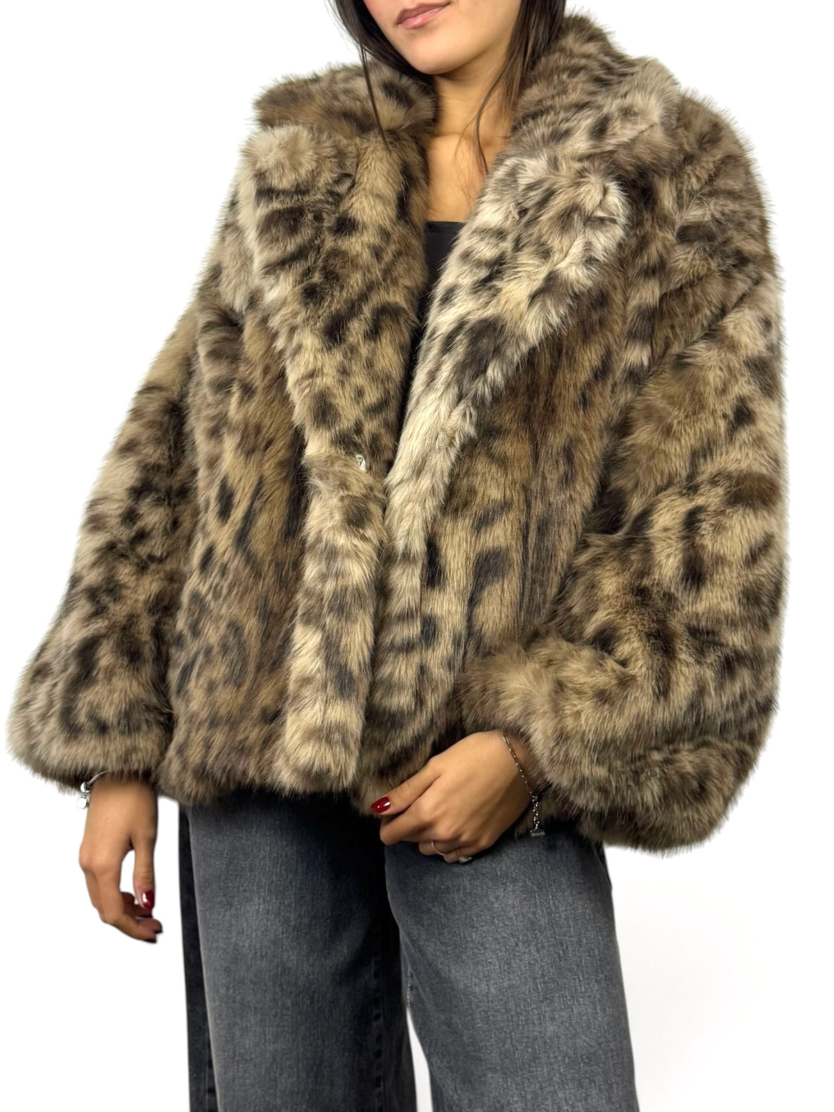 SUSY MIX ECOPELLICCIA ANIMALIER BEIGE