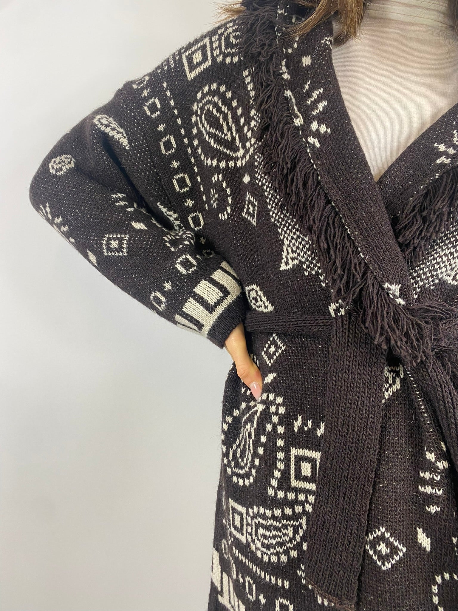 SUSY MIX CARDIGAN CON FRANGIA MORO