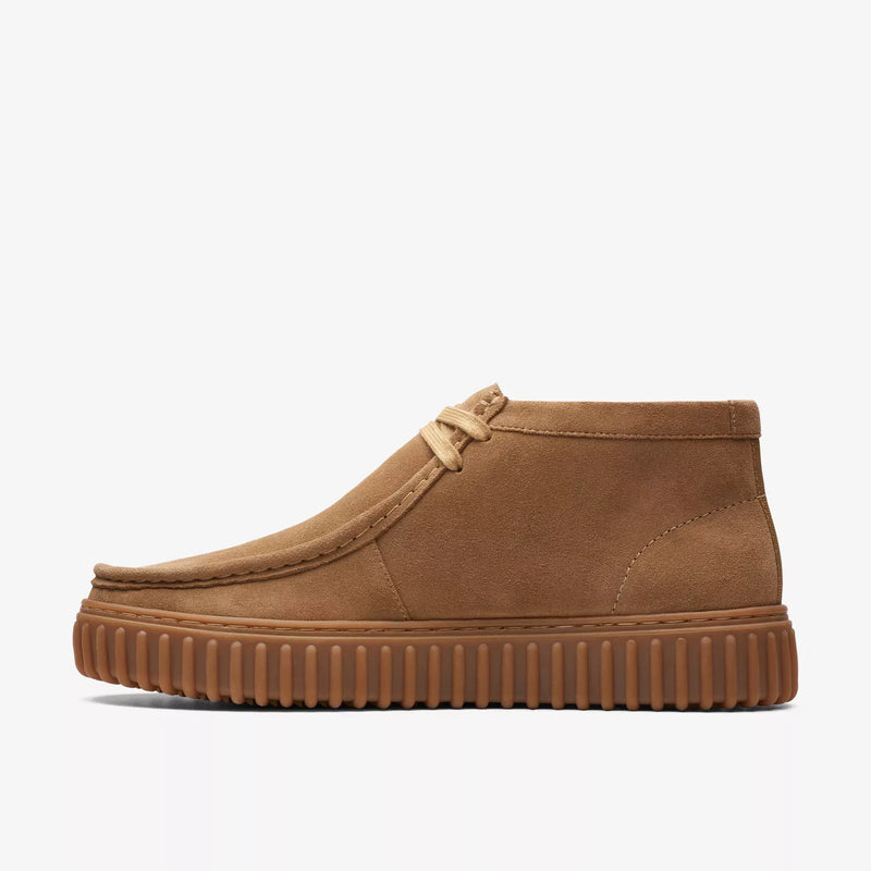 Clarks Polacchina uomo modello ingegnere in suede Sabbia Scuro