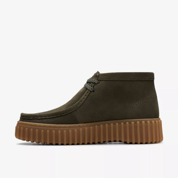 Clarks Polacchino donna modello ingegnere in nabuk verde scuro