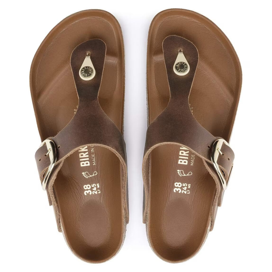 BIRKENSTOCK GIZEH BIG BUCKLE COGNAC