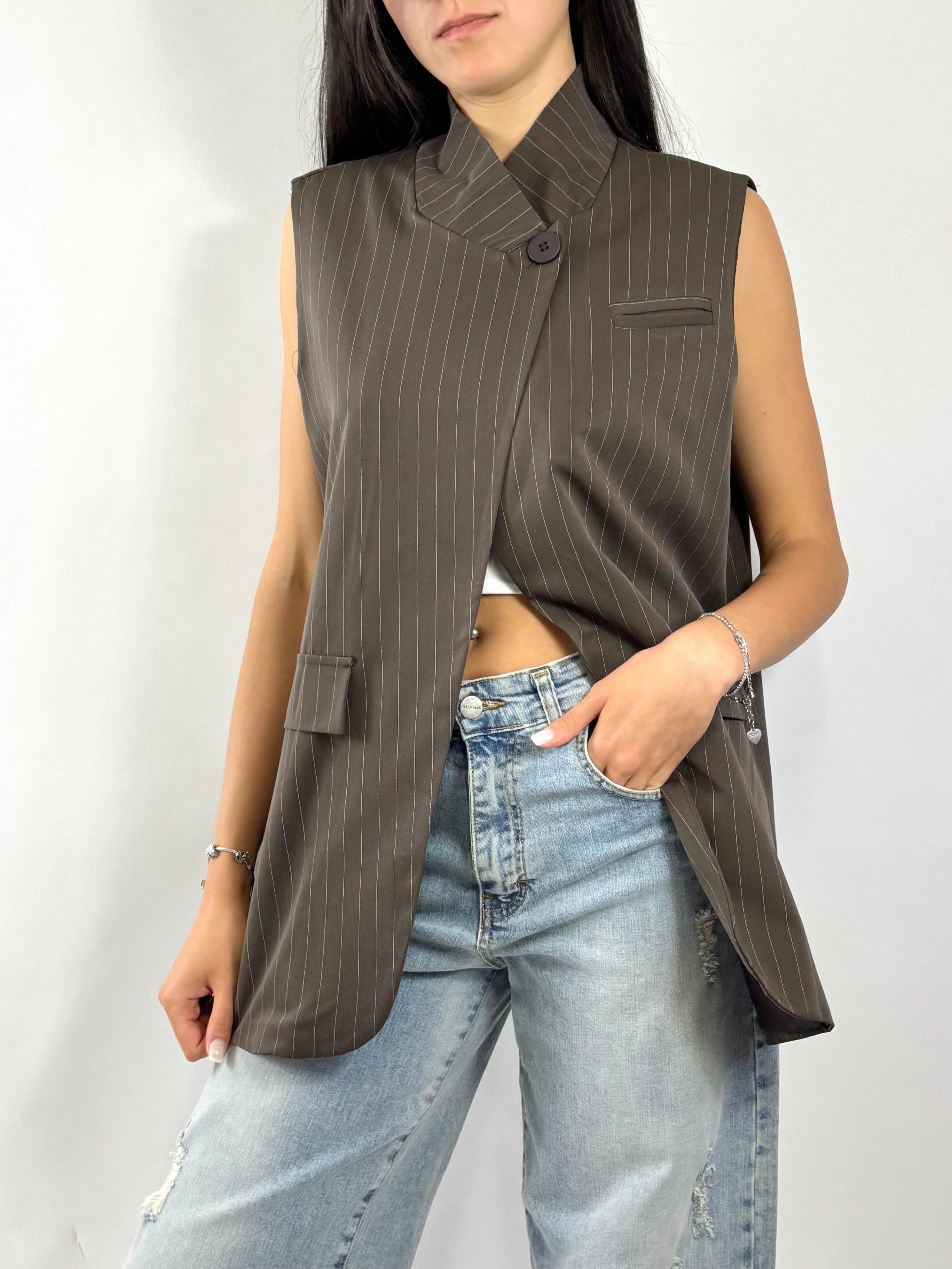 CECILE GILET GESSATO MORO