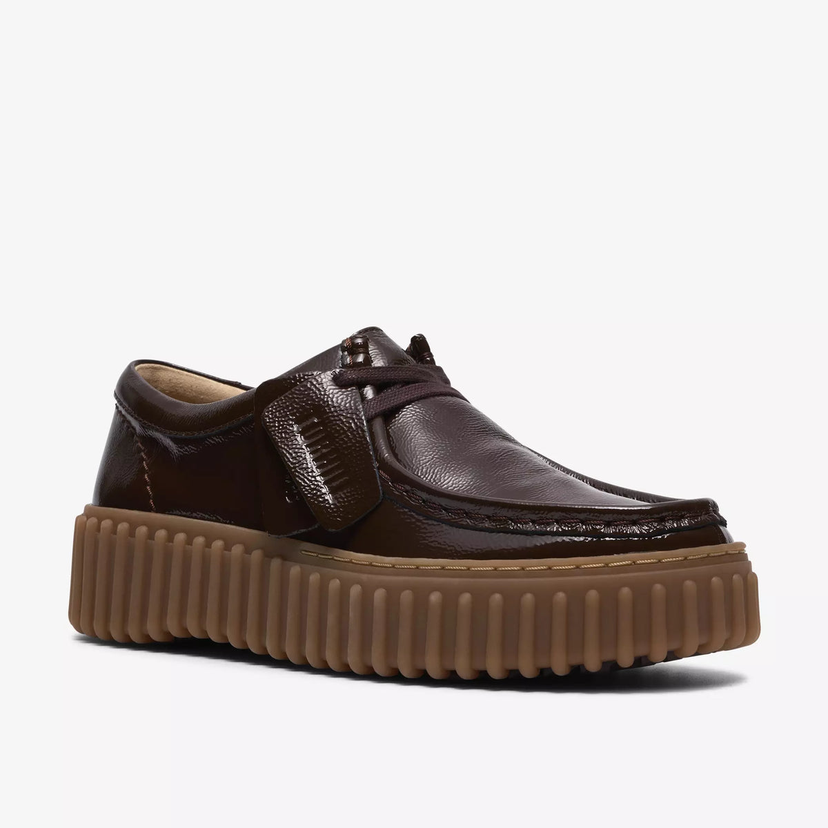 CLARKS SCARPA MODELLO INGEGNERE TORHILL BEE VERNICIATA DARK BROWN