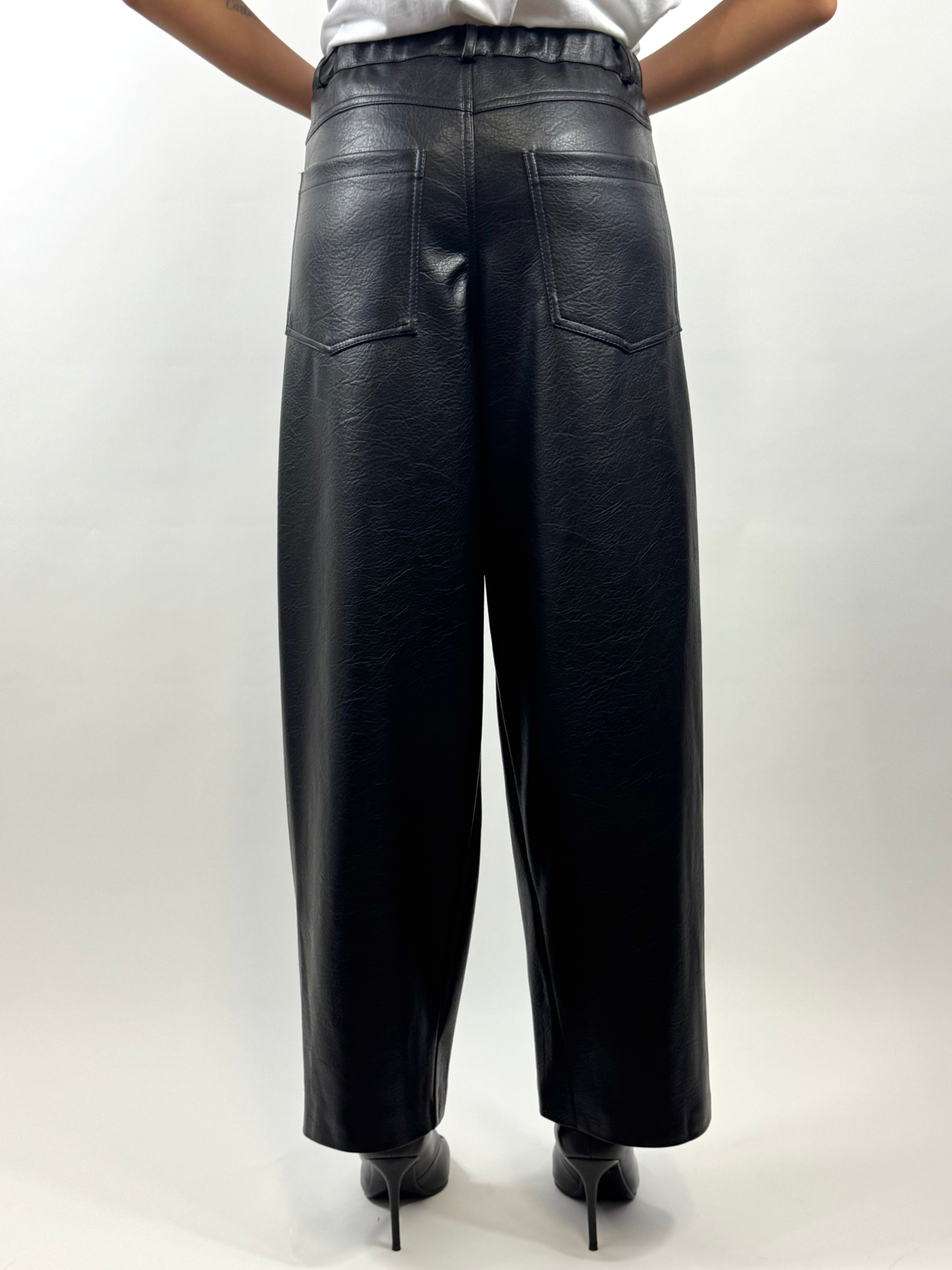 SUSY MIX PANTALONI ECOPELLE NERO
