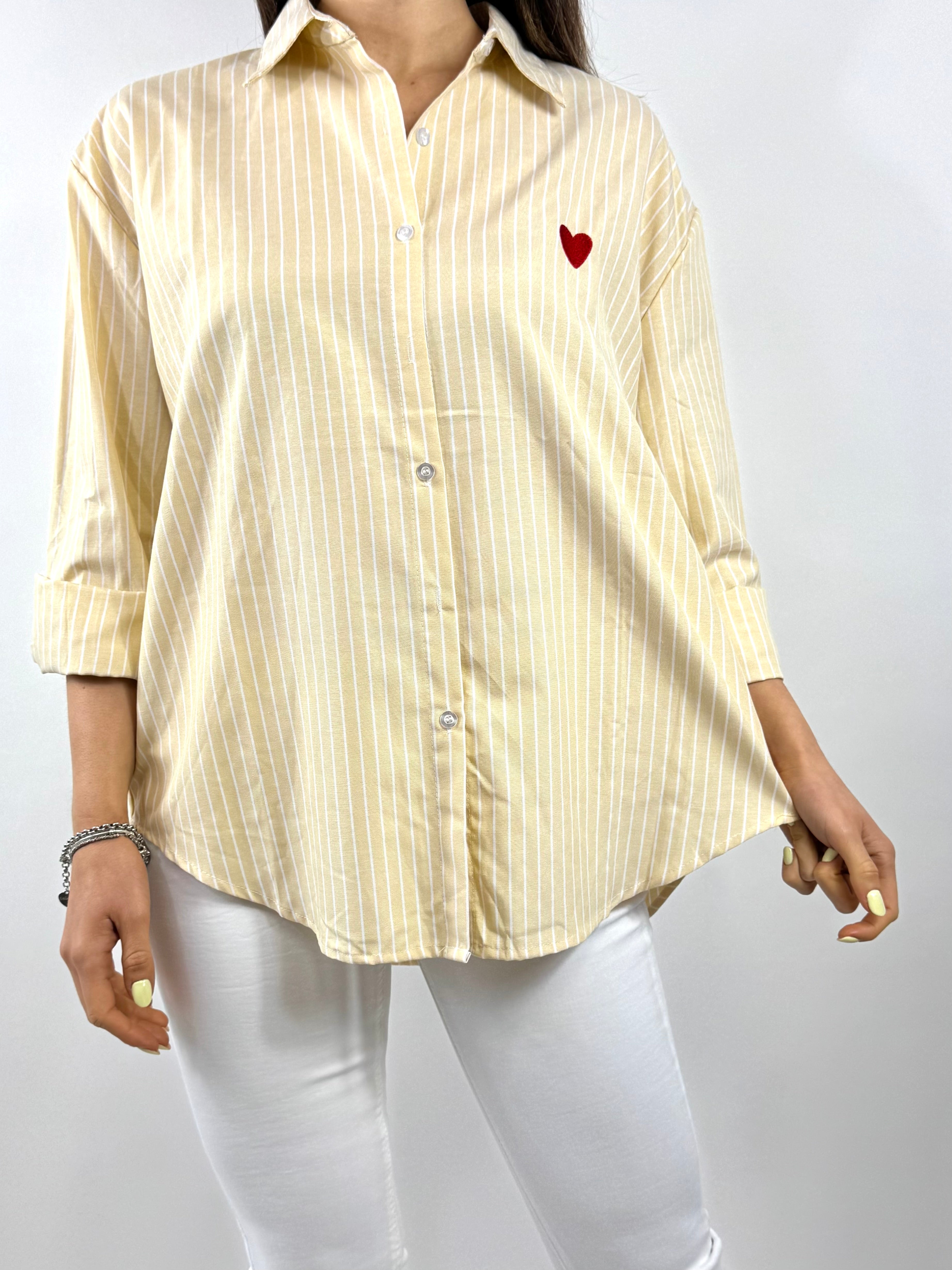 CECILE CAMICIA GIALLA CUORICINO