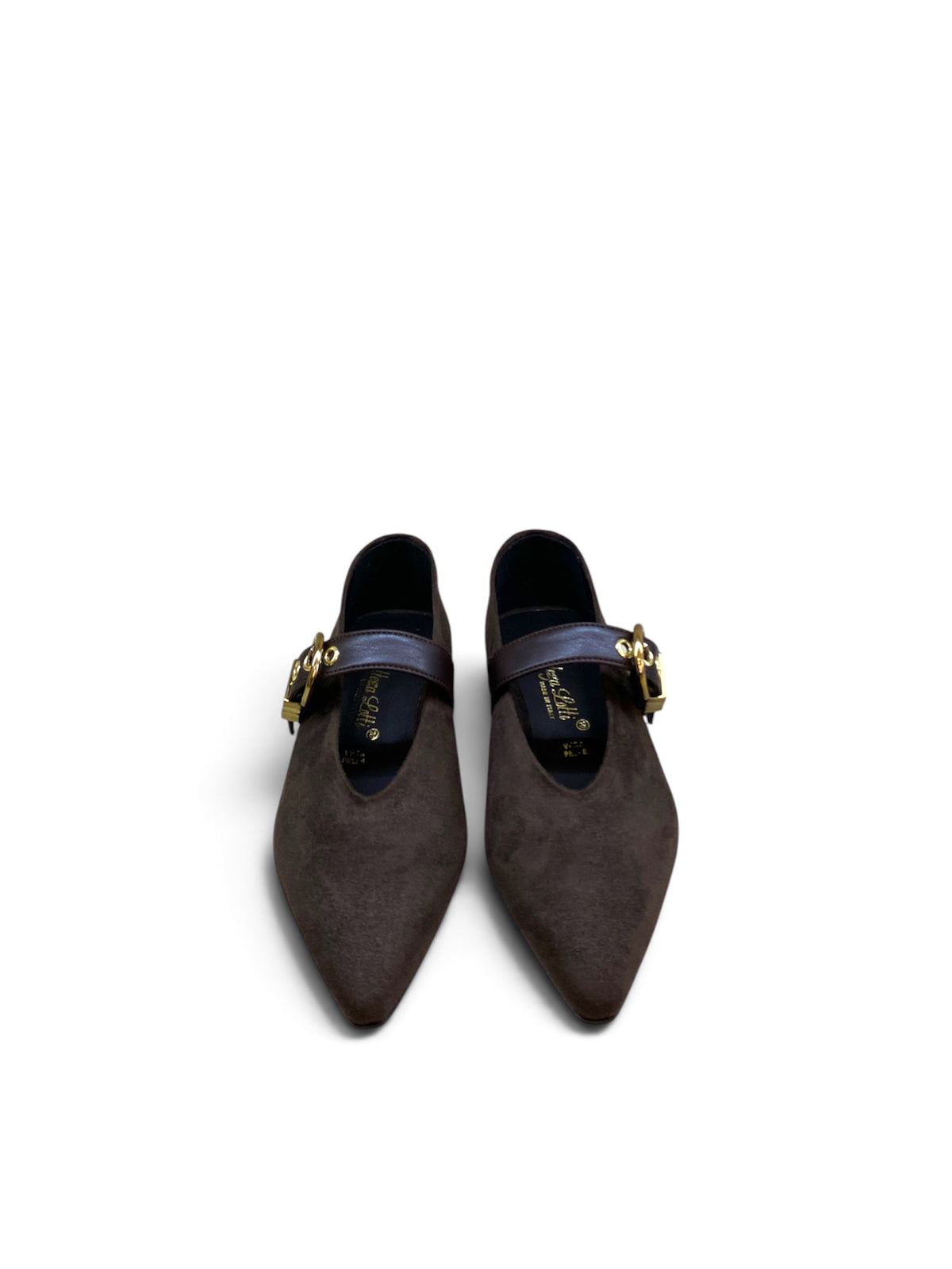 BOTTEGA LOTTI BALLERINA CON FIBBIA IN SUEDE MORO