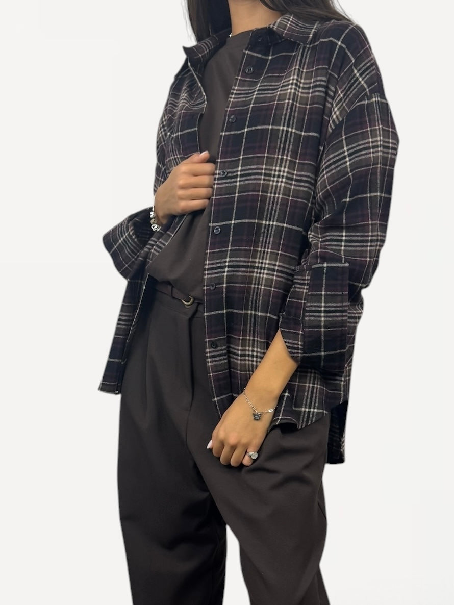 SUSY MIX CAMICIA IN CHECK VINO