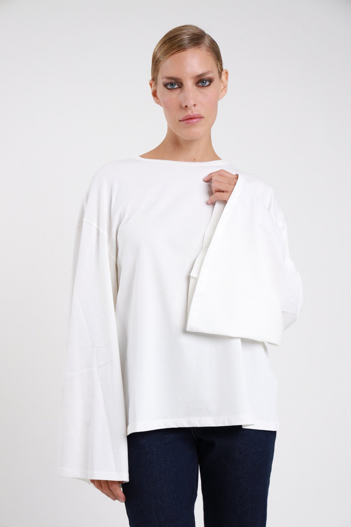 SUSY MIX MAGLIA MANICA CAMPANA PANNA