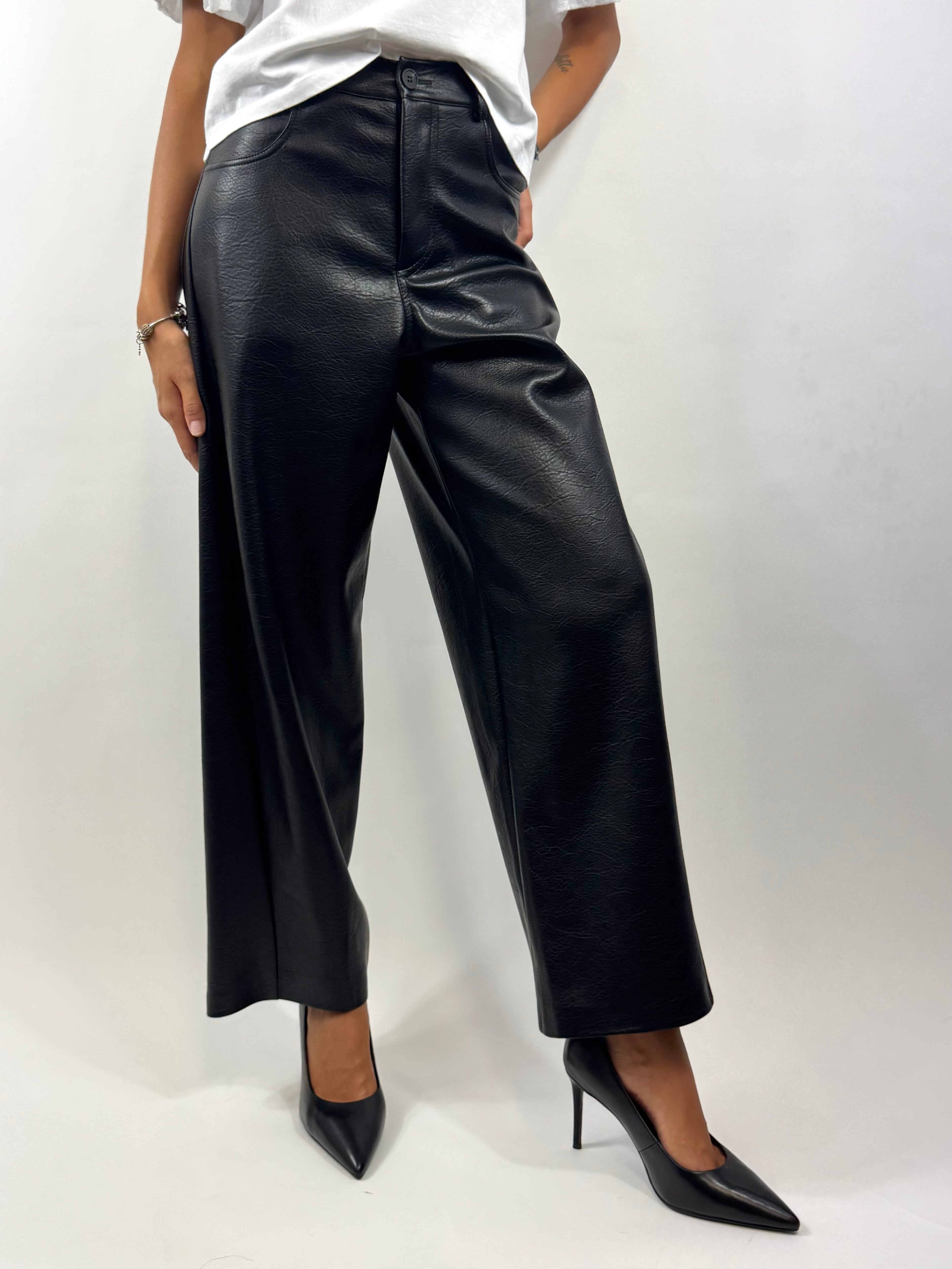 SUSY MIX PANTALONI ECOPELLE NERO