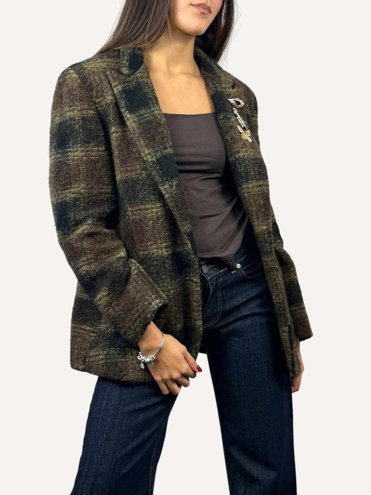 SUSY MIX BLAZER IN CHECK CON SPILLE