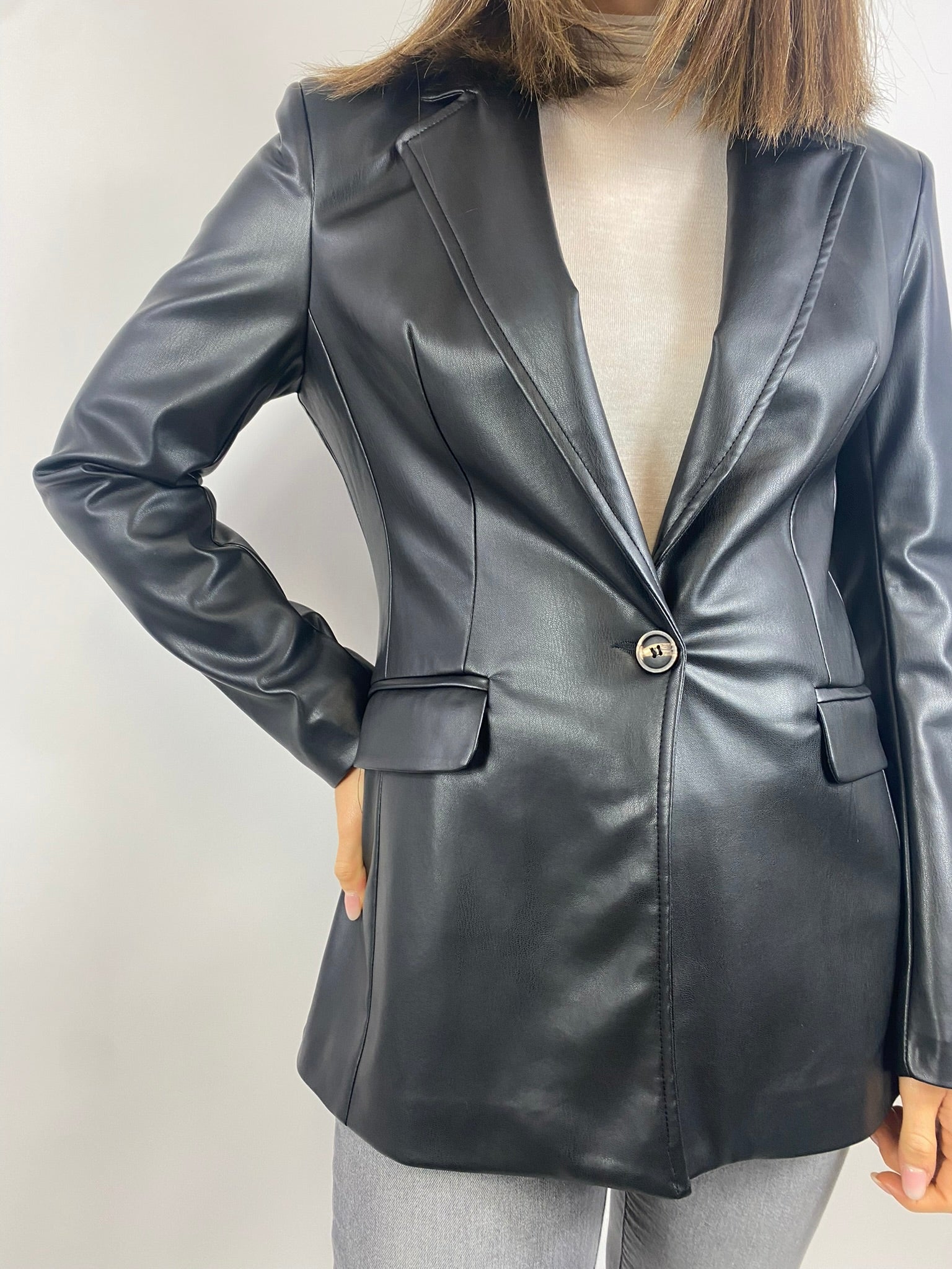 SUSY MIX GIACCA ECOPELLE NERA