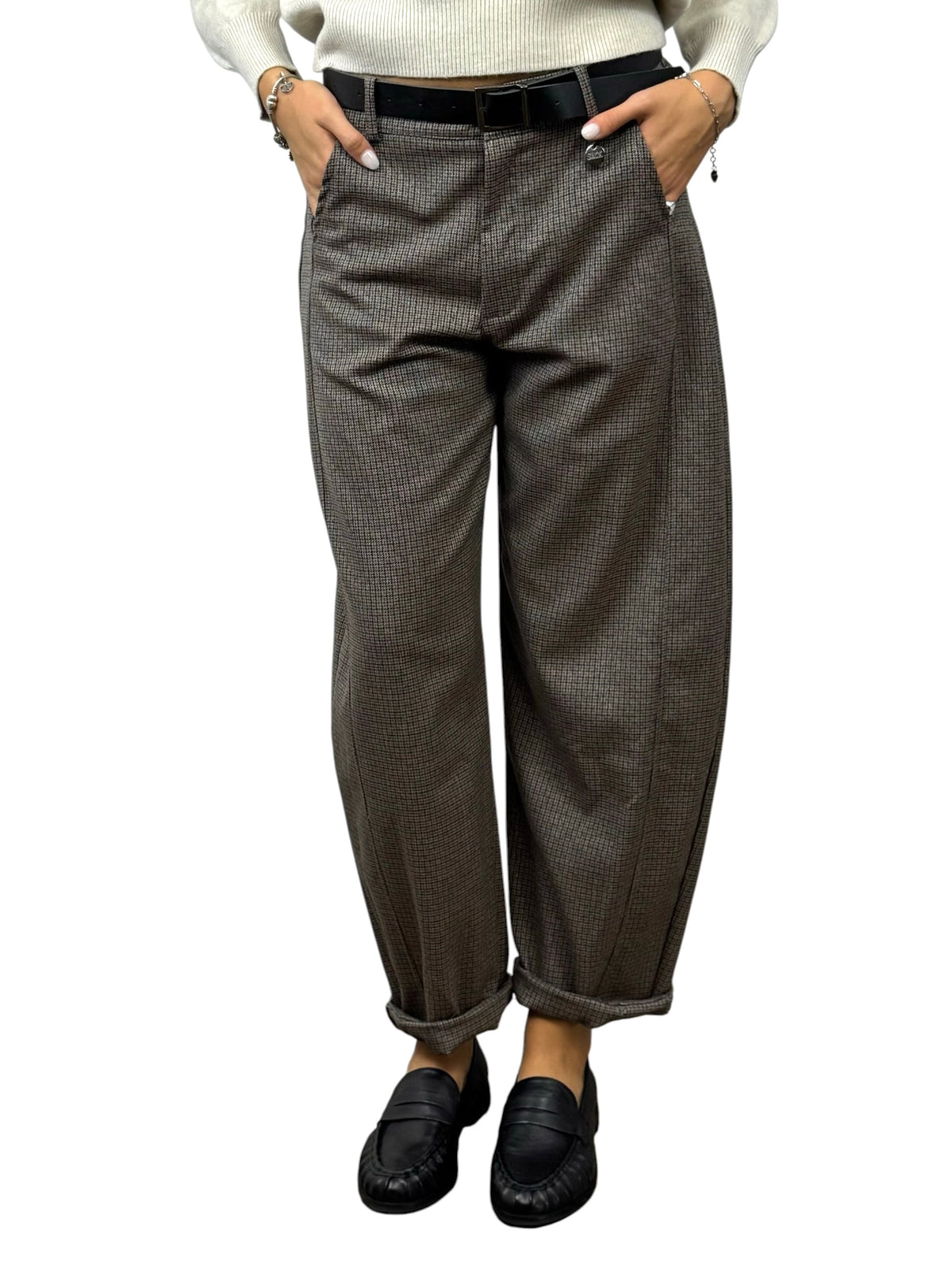 SUSY MIX PANTALONE TWEED MORO