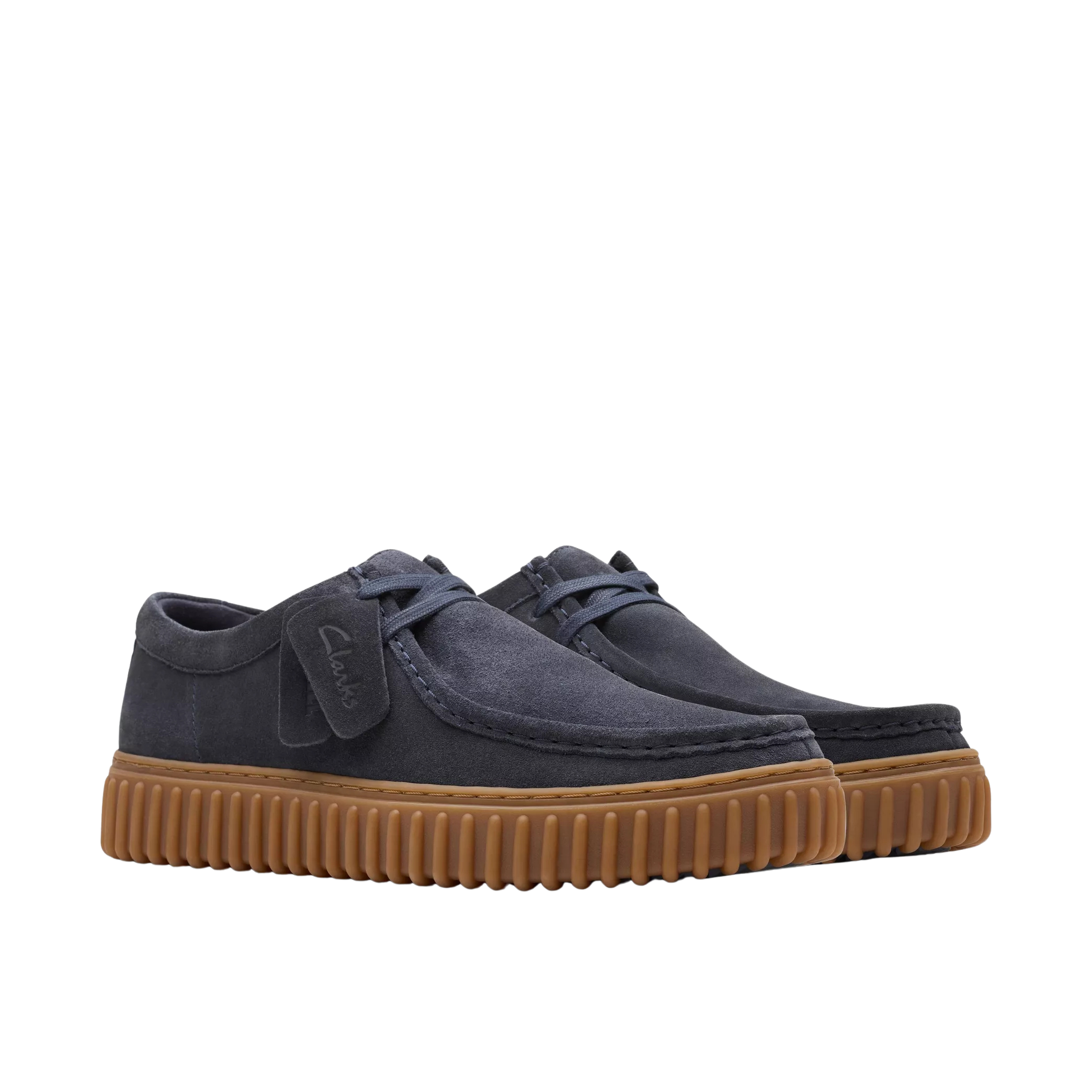 CLARKS Scarpa uomo modello ingegnere in suede blu navy