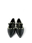 BOTTEGA LOTTI BALLERINA NERA CON BORCHIE