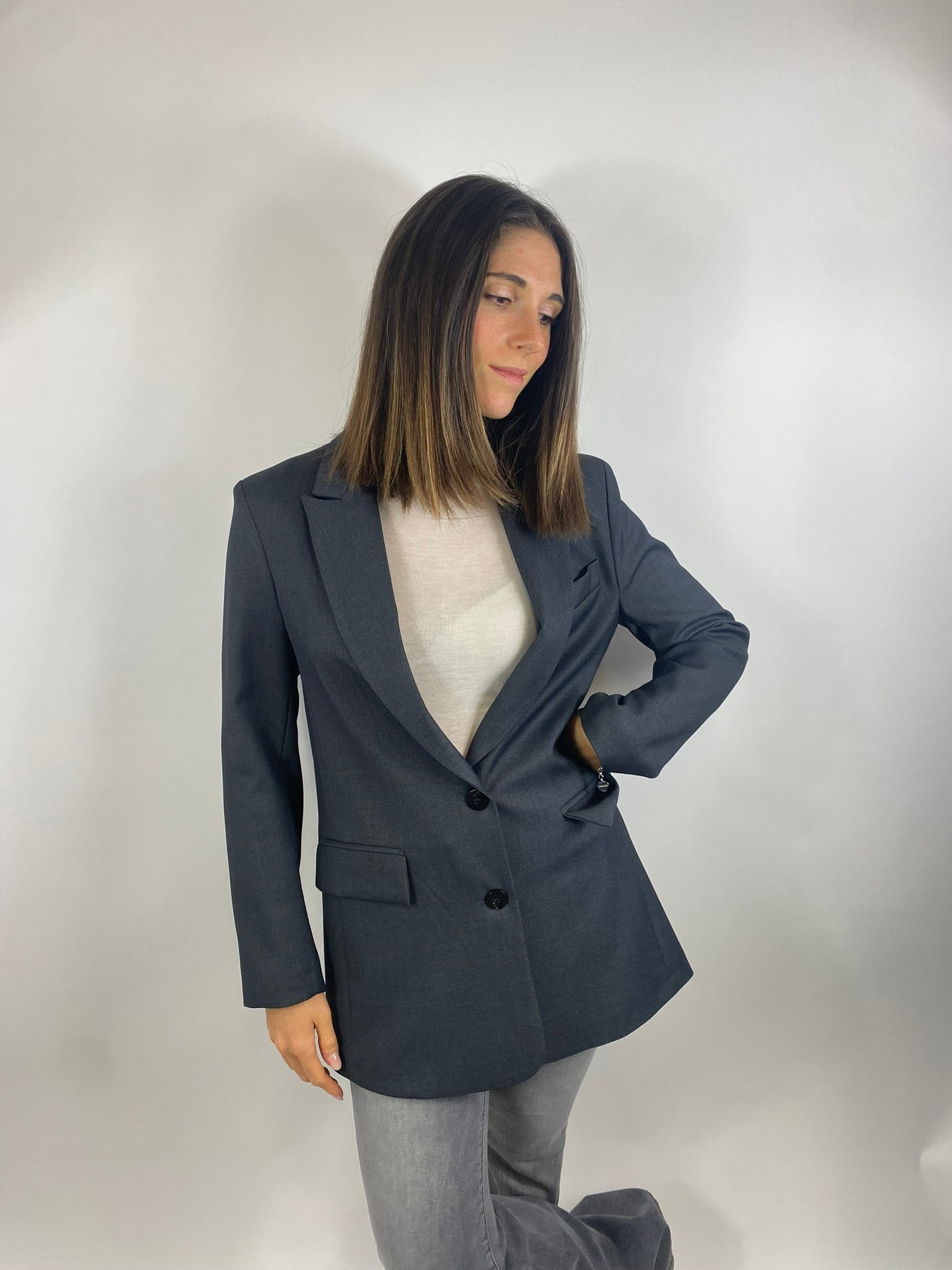 SUSY MIX GIACCA MONOPETTO GRIGIA