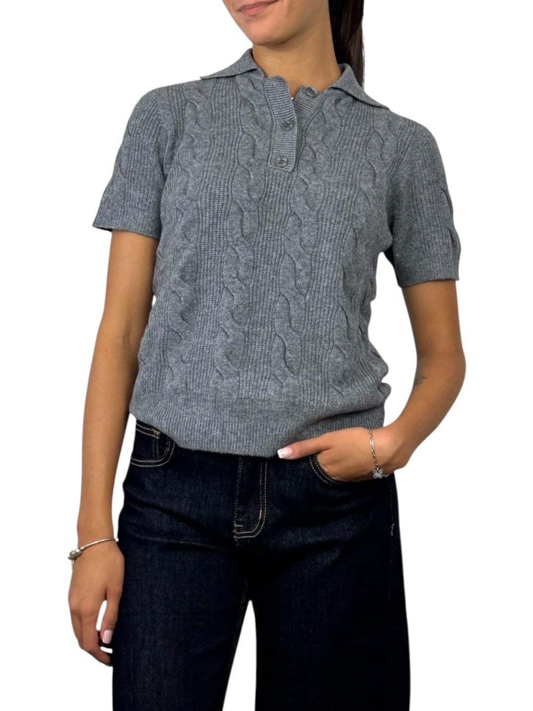 SUSY MIX POLO MEZZA MANICA GRIGIO