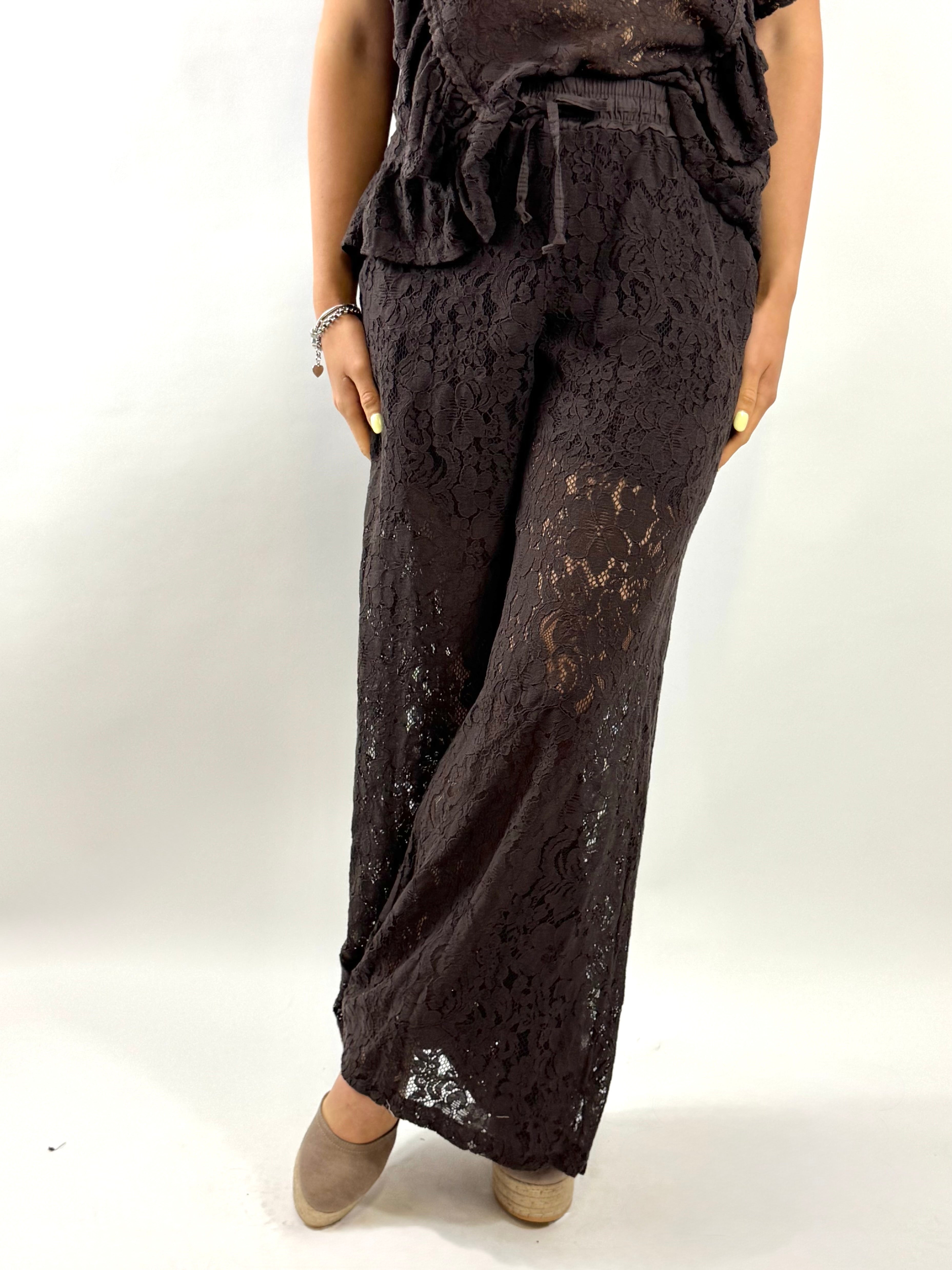 SUSY MIX PANTALONE PIZZO MORO