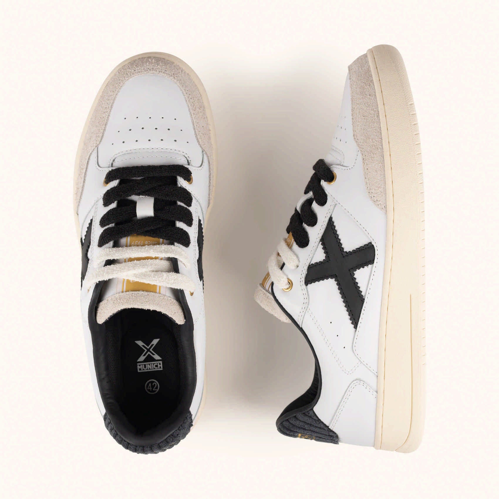 MUNICH SNEAKERS UOMO LEGIT VELLUTO BIANCO NERO